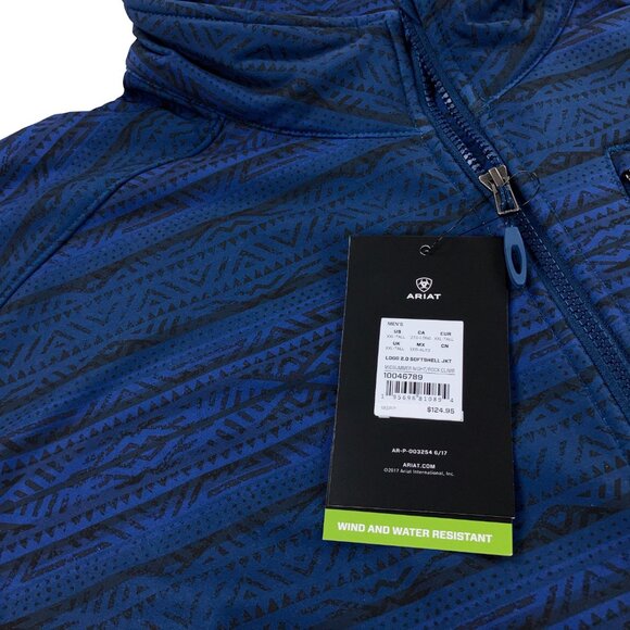 Ariat Logo 2.0 Softshell Jacket Mens XXL TALL Midsummer Night/Rock Climb Blue - Picture 6 of 10